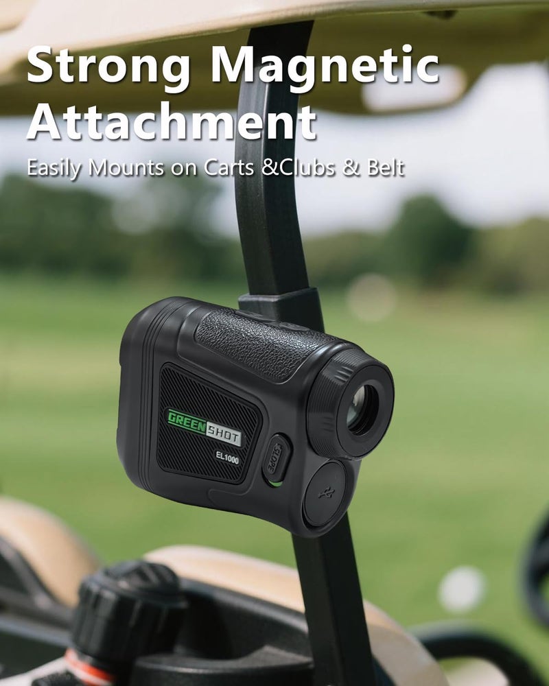 GREEN SHOT Golf Range Finder with Slope - 1200 Yards Range Finder Golf, 6X Magnification Golf Range Finder Magnetic with Flag Pole Locking Vibration, Rechargeable Golf Accessories for Men - Image 4